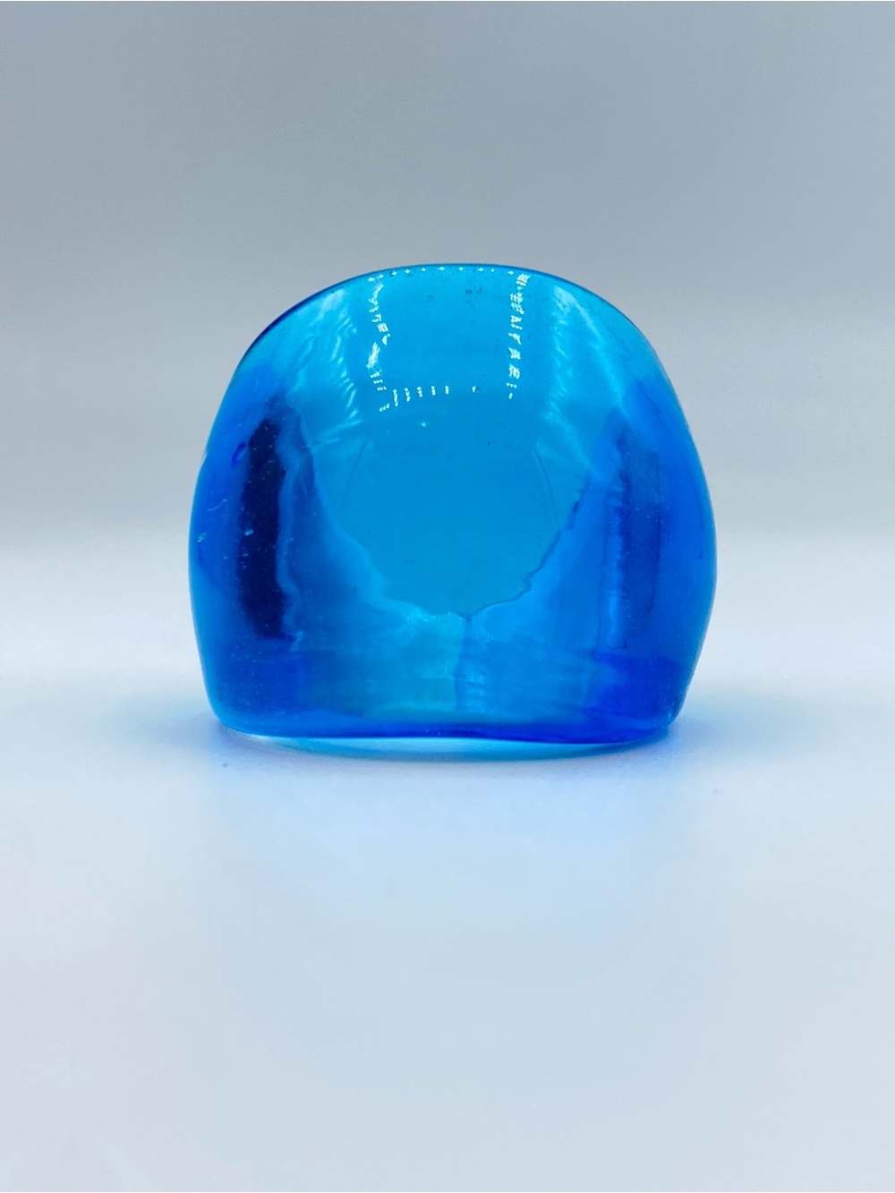 Gorgeous Chunky Translucent Blue Cocktail Ring